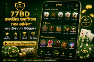 77BD জনপ্রিয় ক্যাসিনো গেম তালিকা এবং ট্রেন্ডিং গেম ইন্টারফেস
