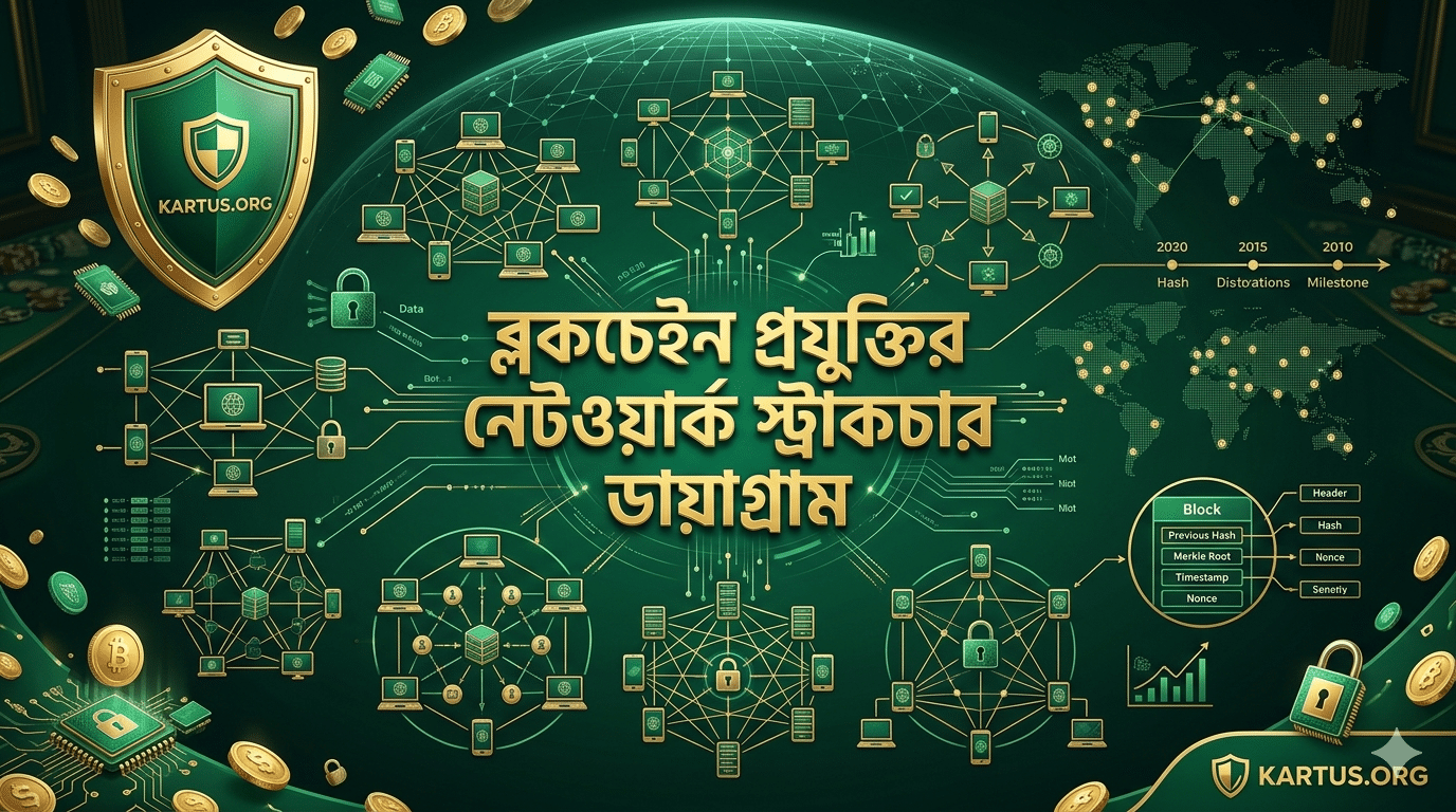 ব্লকচেইন প্রযুক্তির নেটওয়ার্ক স্ট্রাকচার ডায়াগ্রাম